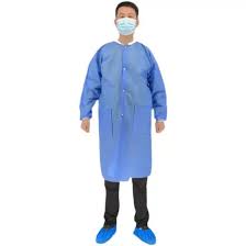 (JA-010193M) Bata Desechable Azul Medium Con Botones, Jaan Medical