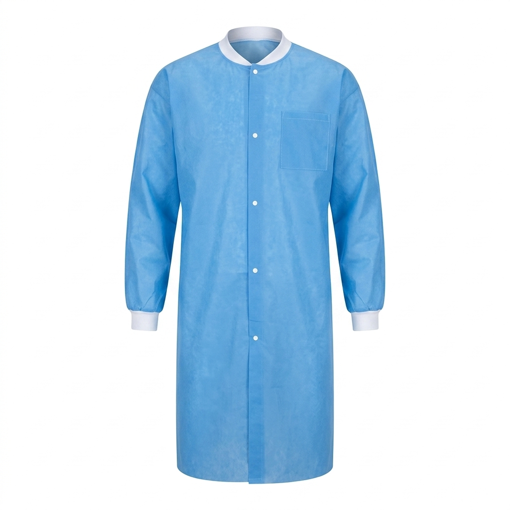 (JA-010193S) Bata Desechable Azul Small Con Botones, Jaan Medical