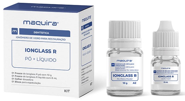 Ionglass R - Ionomero de Vidrio para Restauración (Set Frasco Liquido 8ml + Polvo 10G), Maquira