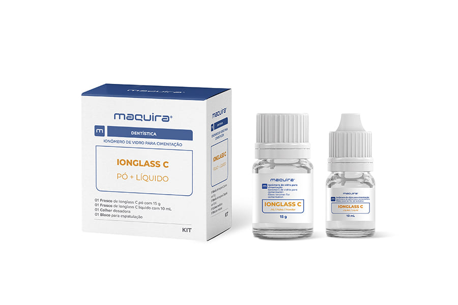 Ionglass C - Ionómero de Vidrio para Cementación (Set Frasco Líquido 1ml + Polvo 15G), Maquira