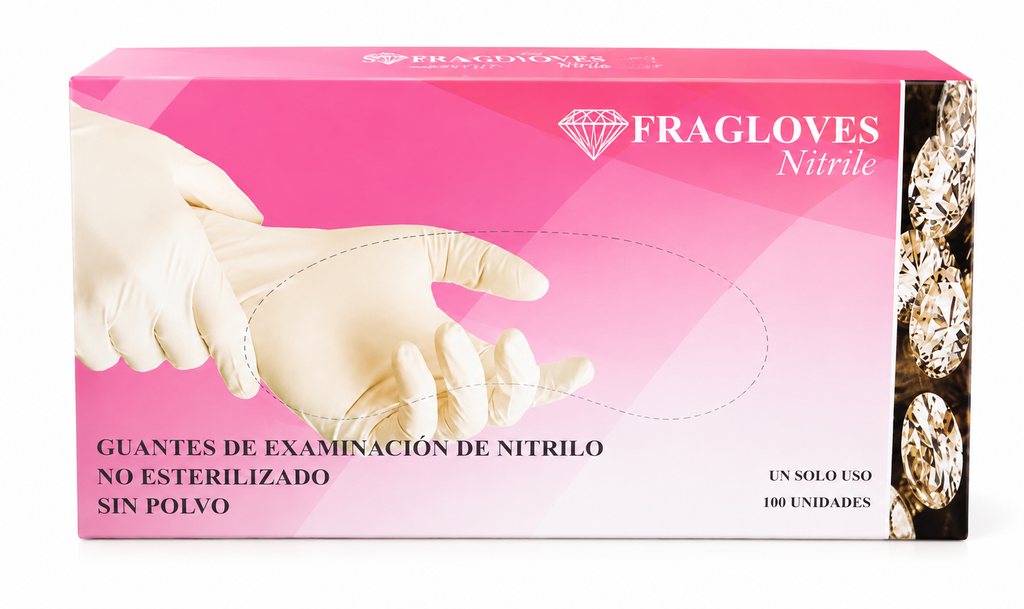 Guante Nitrilo Rosado Small 1x100, Fragloves