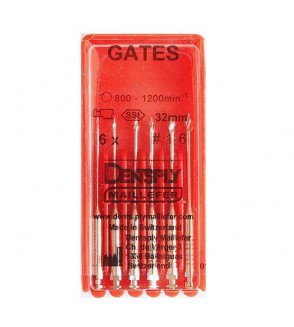 [PO-EN-00413] Set Fresa Gates #6 Roja 1x6, Maillefer
