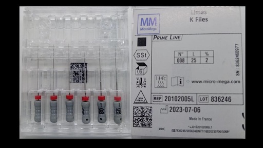 [PO-EN-00138] (20102005L) Lima Prime Line M-M #08 25mm, Coltene